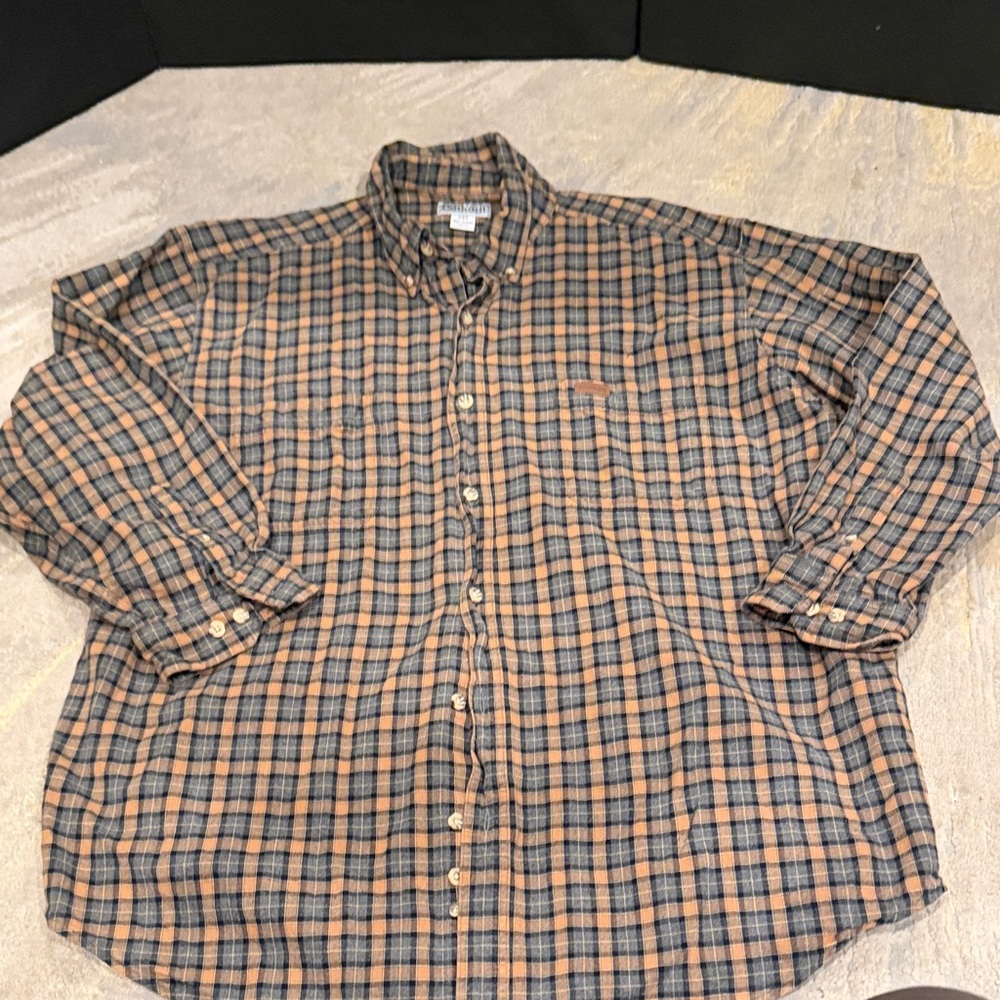 Carhartt Long Sleeve Button Plaid Shirt Mens 2XL‎ EUC